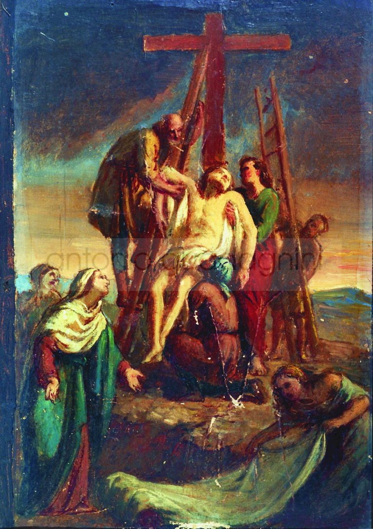 Deposizione dalla Croce - 1862 - olio su tela cm. 50x35 - coll. privata - Espeto a Passirano nel 2015